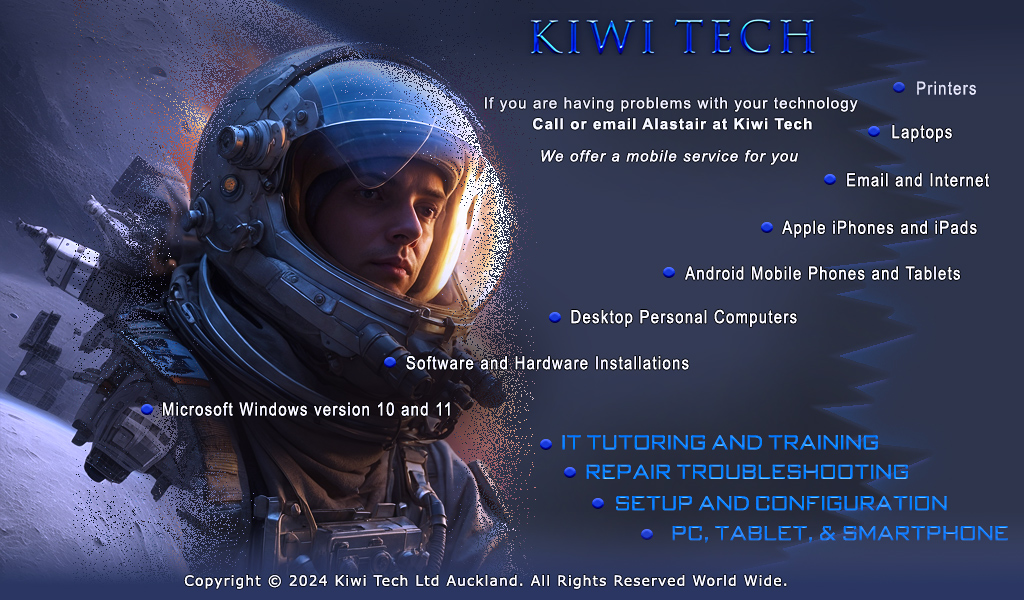 Homepage of Kiwi Tech Ltd Auckland.